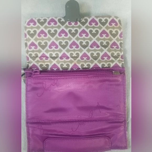 Used Vera Bradley Floral Leaves Bifold with ID Holder Clip Lock Purse Wallet - Picture 3 of 4